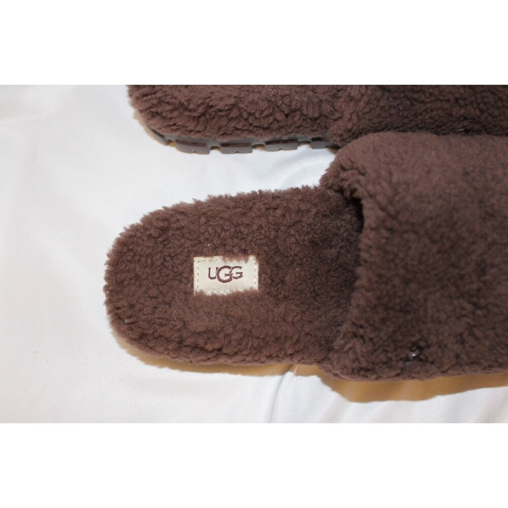 UGG WOMEN'S COZETTA CURLY SHEARLING SLIDES SLIPPERS NEW! BROWN - Picture 4 of 6